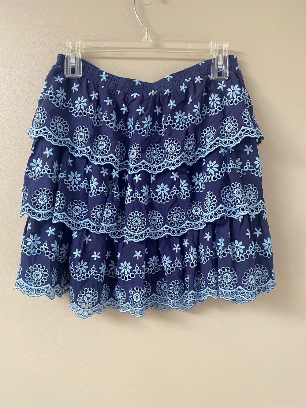 Stellah Navy Skirt with Light Blue Floral Embroidery medium - Picture 4 of 7